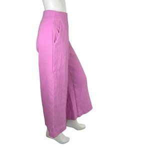 Maeve Anthropologie Cotton Candy Pink Dobby Wide Leg Flowy High Rise Pants Sz 8